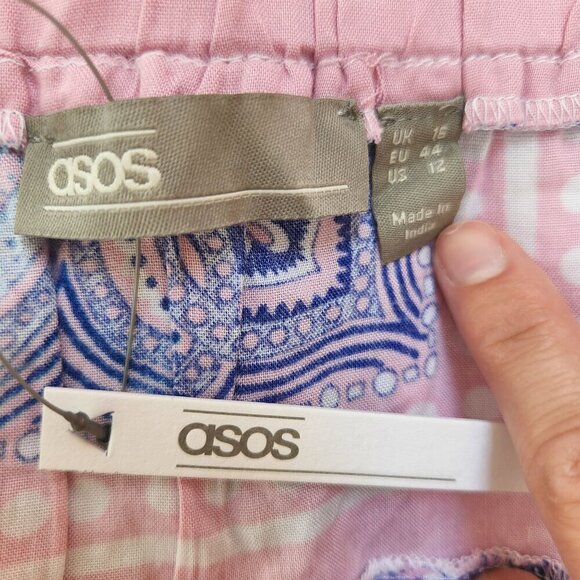 NWT Asos Design Halter Tiered Beach Sundress Pink Bandana Print US 12 - Picture 7 of 9